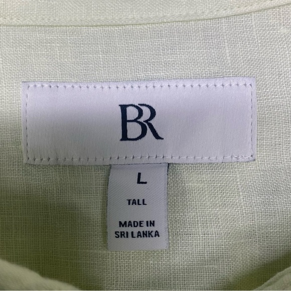 Banana Republic Butter Yellow Linen Button Up Shirt W Lg Tall BEACH CASUAL - Picture 3 of 11